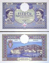 *DUBROVNÍK 1000 Dubrovačkih Dinara 2019 UNC - Kliknutím na obrázok zatvorte -